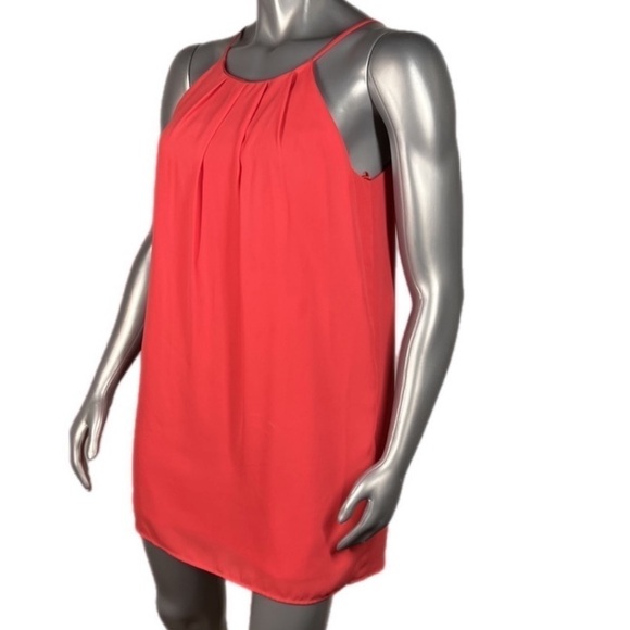 Monteau Dress Red Orange High Neck 
Midi Medium - Picture 7 of 9